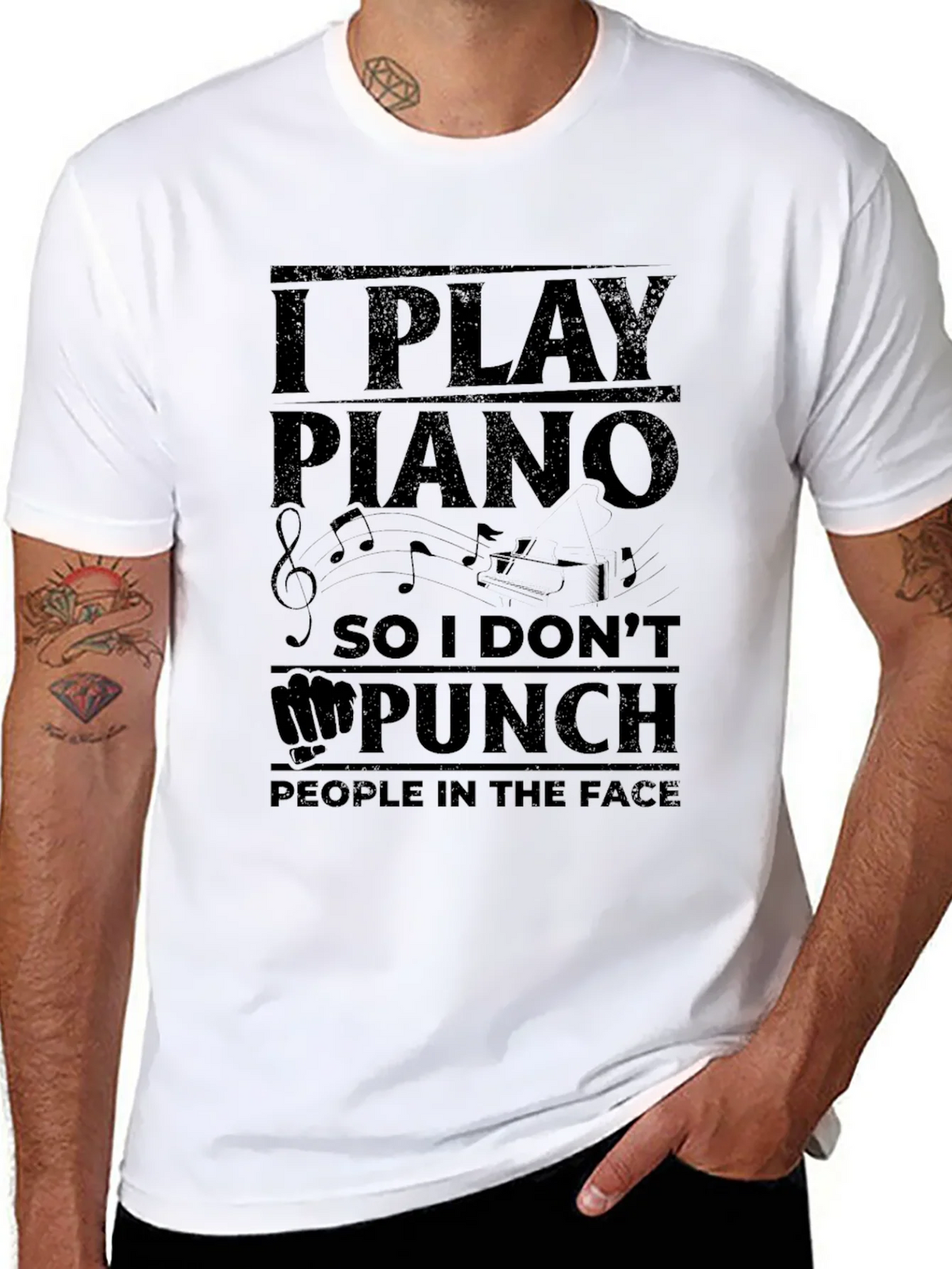I Play Piano Funny Musician T-Shirt product image 2