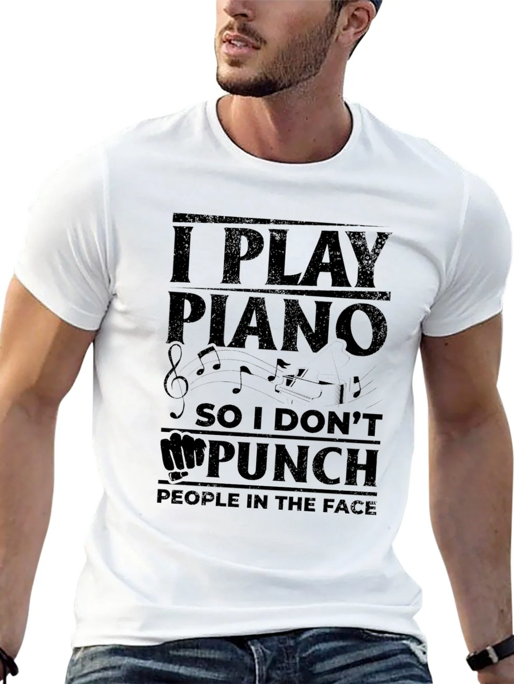 I Play Piano Funny Musician T-Shirt product image 4