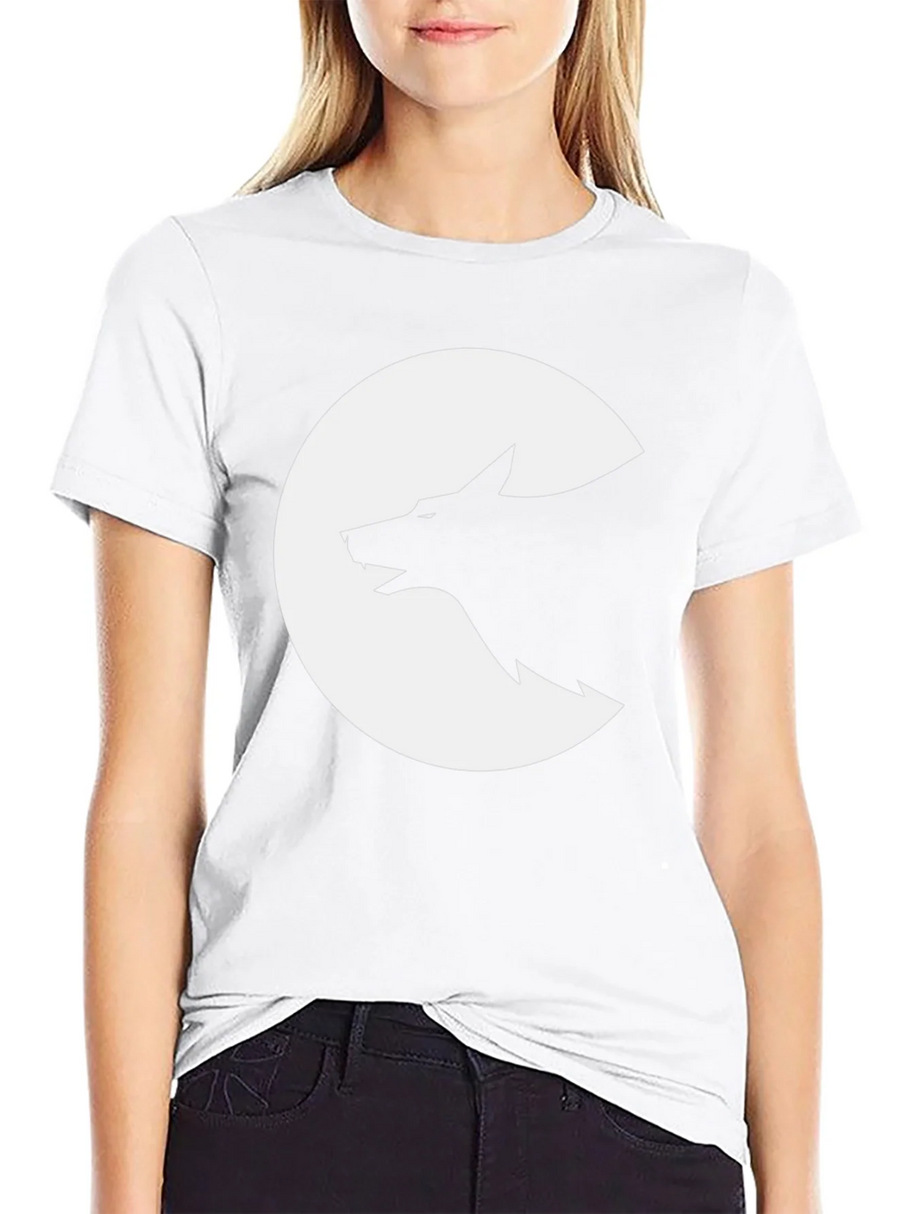 Wolf Silhouette Graphic Tee - Black Cotton T-Shirt product image 2