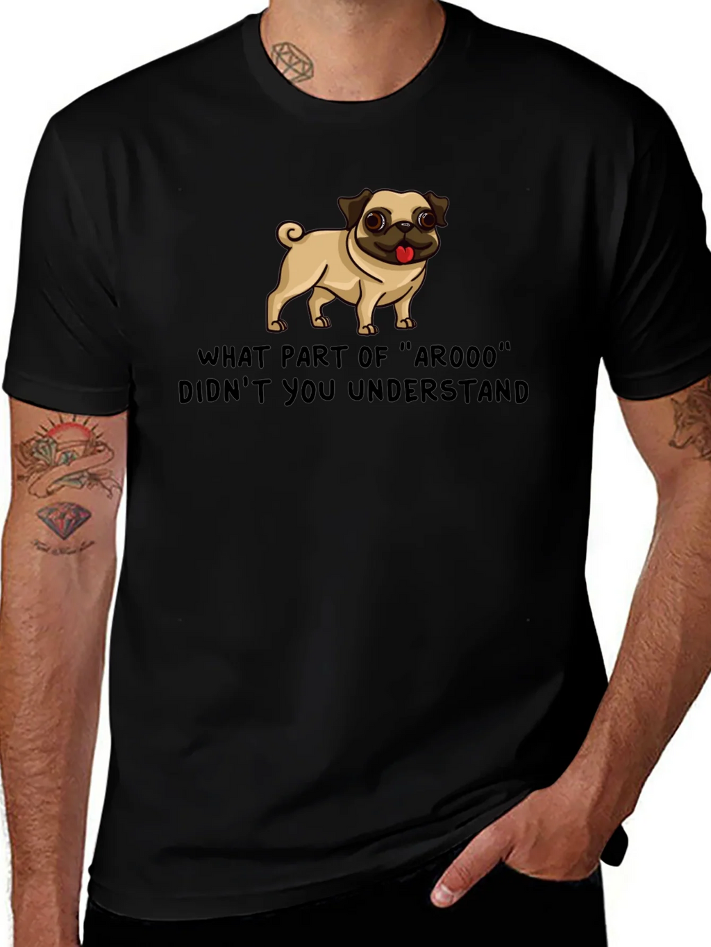 Funny Pug ArOOO T-Shirt - Dog Lover Tee product image 1