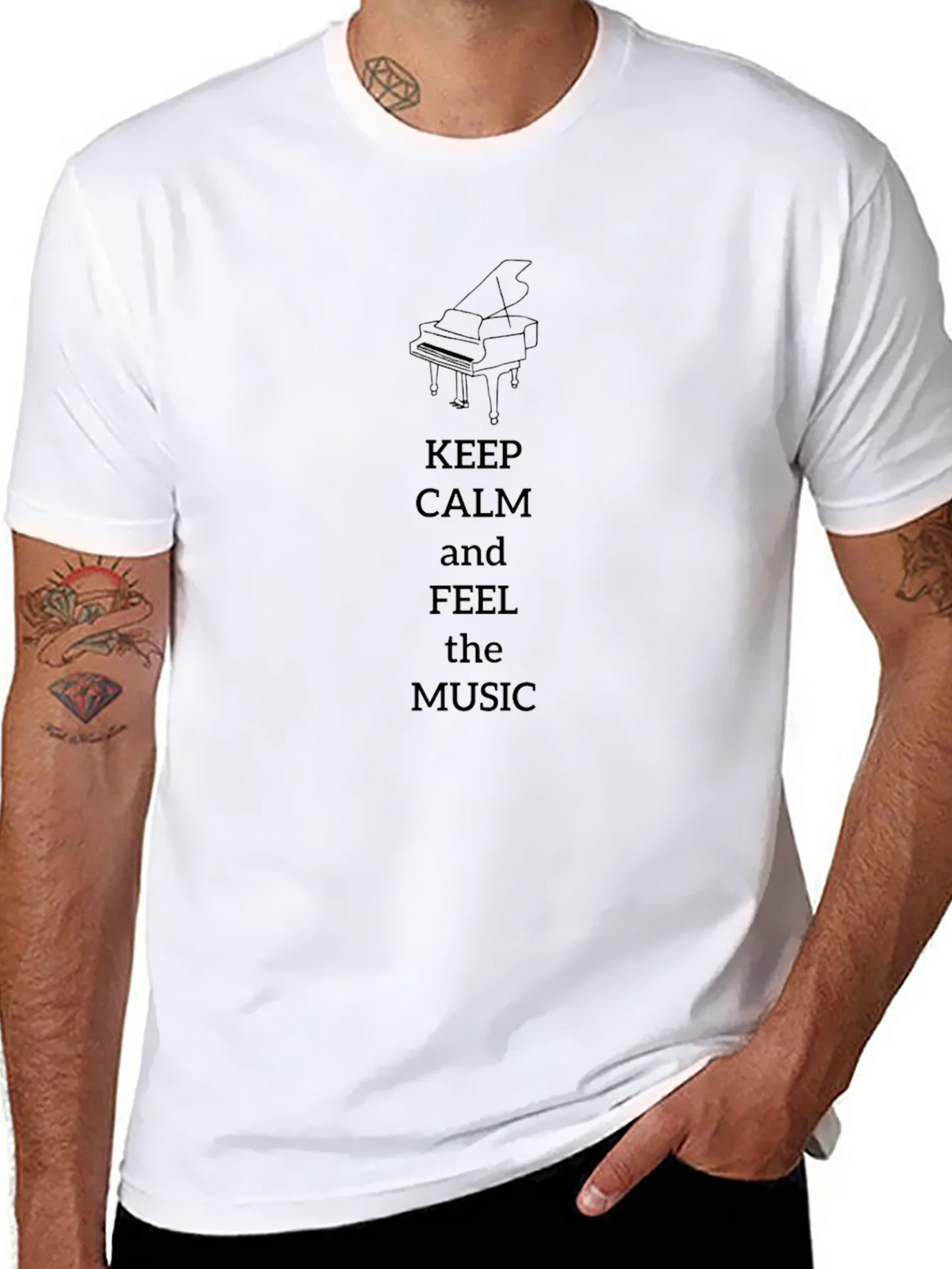 Keep Calm & Feel the Music T-Shirt - Piano Design product image 7