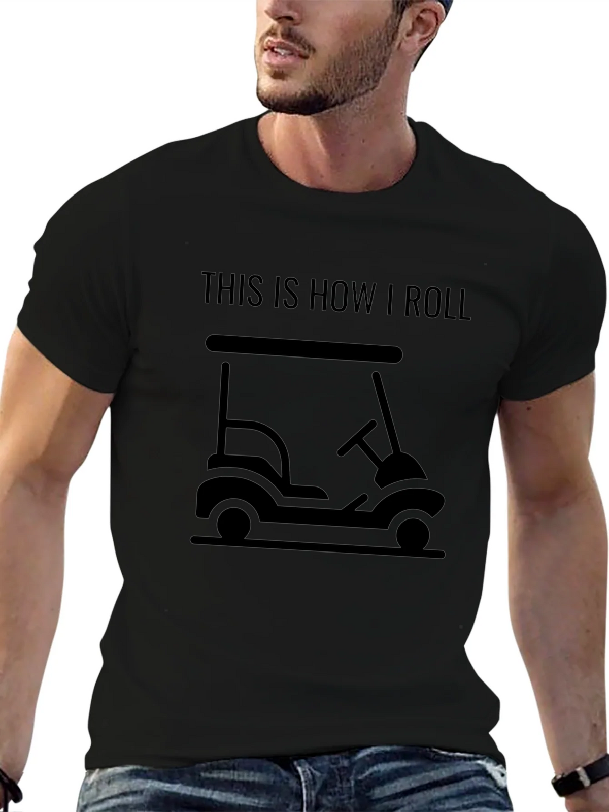 This Is How I Roll Golf Cart T-Shirt - Black product image 4