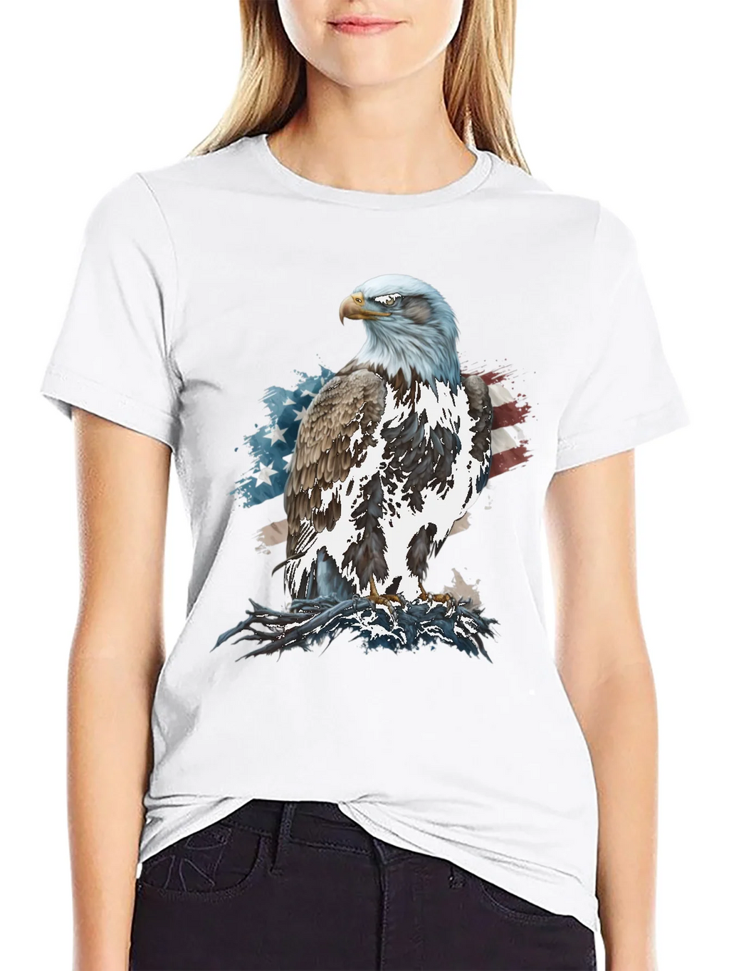 Bald Eagle American Flag Graphic T-Shirt product image 7