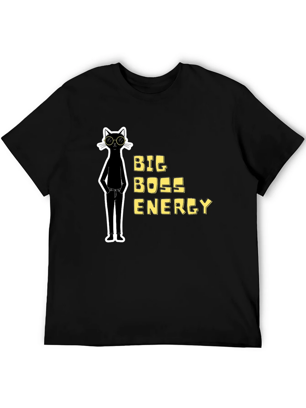 Big Boss Energy Cat Graphic Tee - Black product image 4