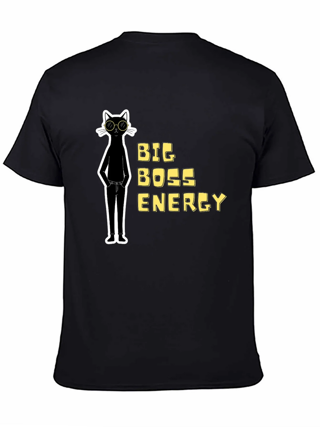 Big Boss Energy Cat Graphic Tee - Black product image 3