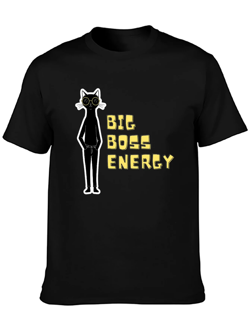 Big Boss Energy Cat Graphic Tee - Black product image 2