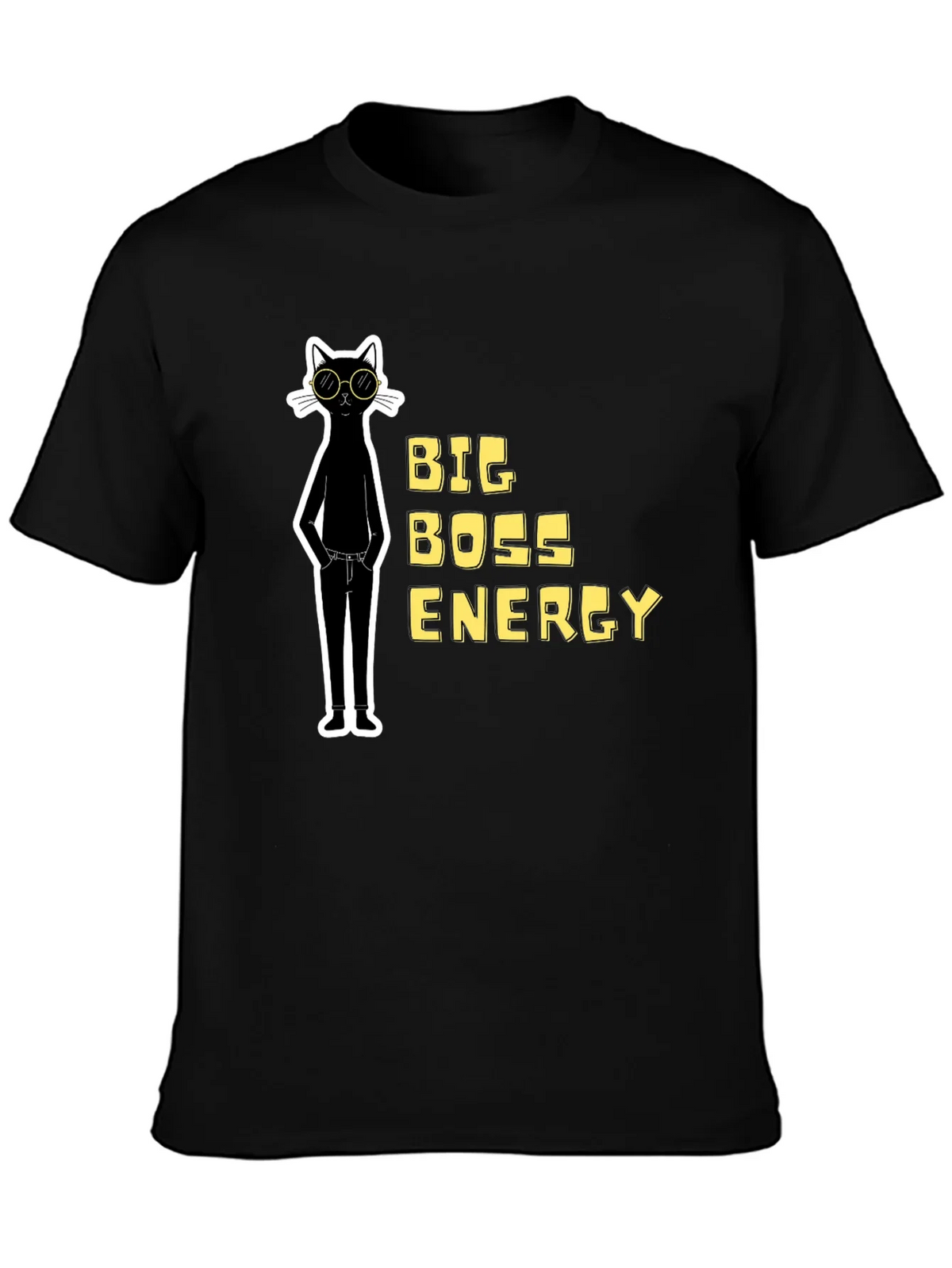 Big Boss Energy Cat Graphic Tee - Black product image 2