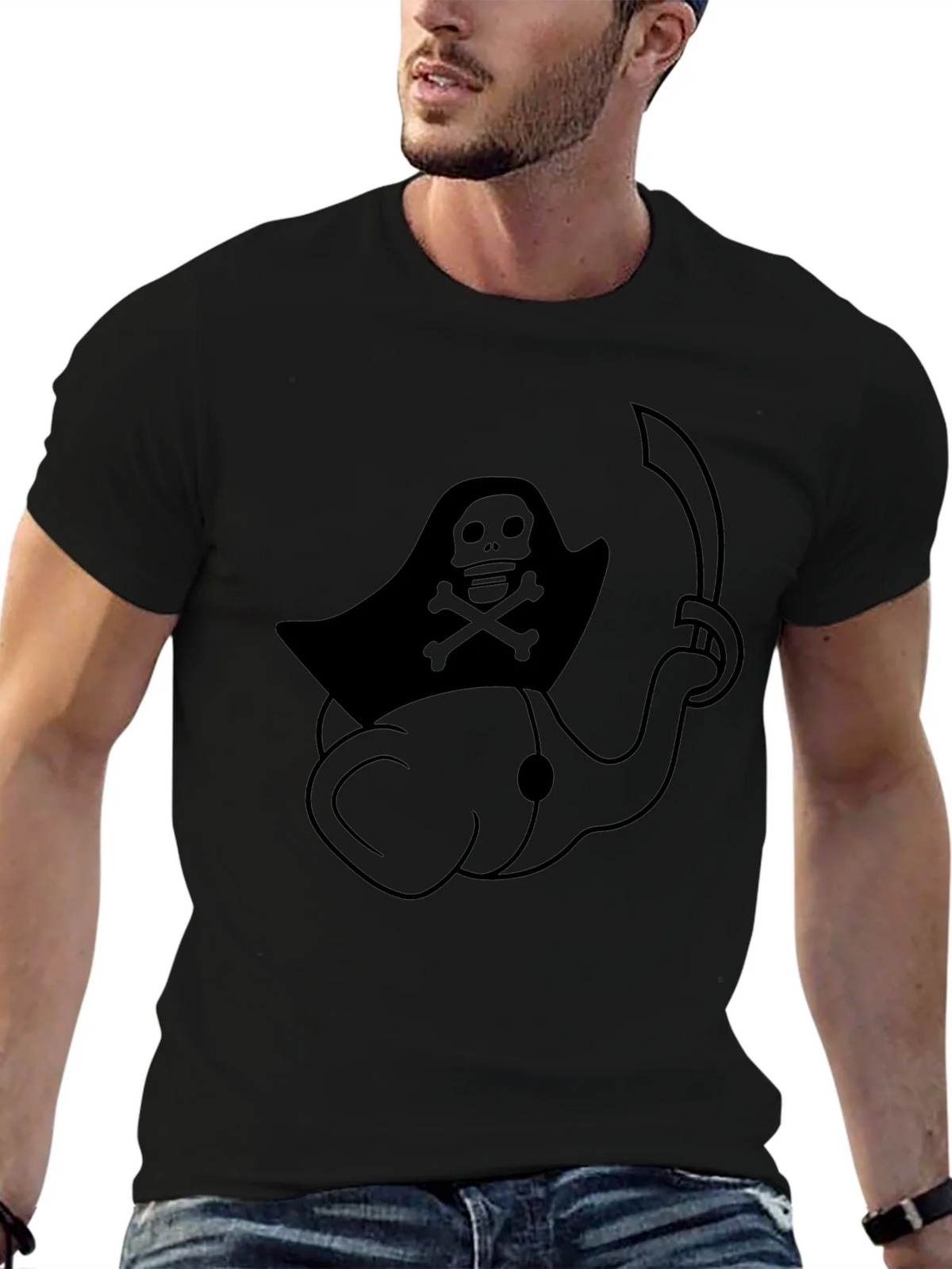 Pirate Elephant Black T-Shirt product image 6