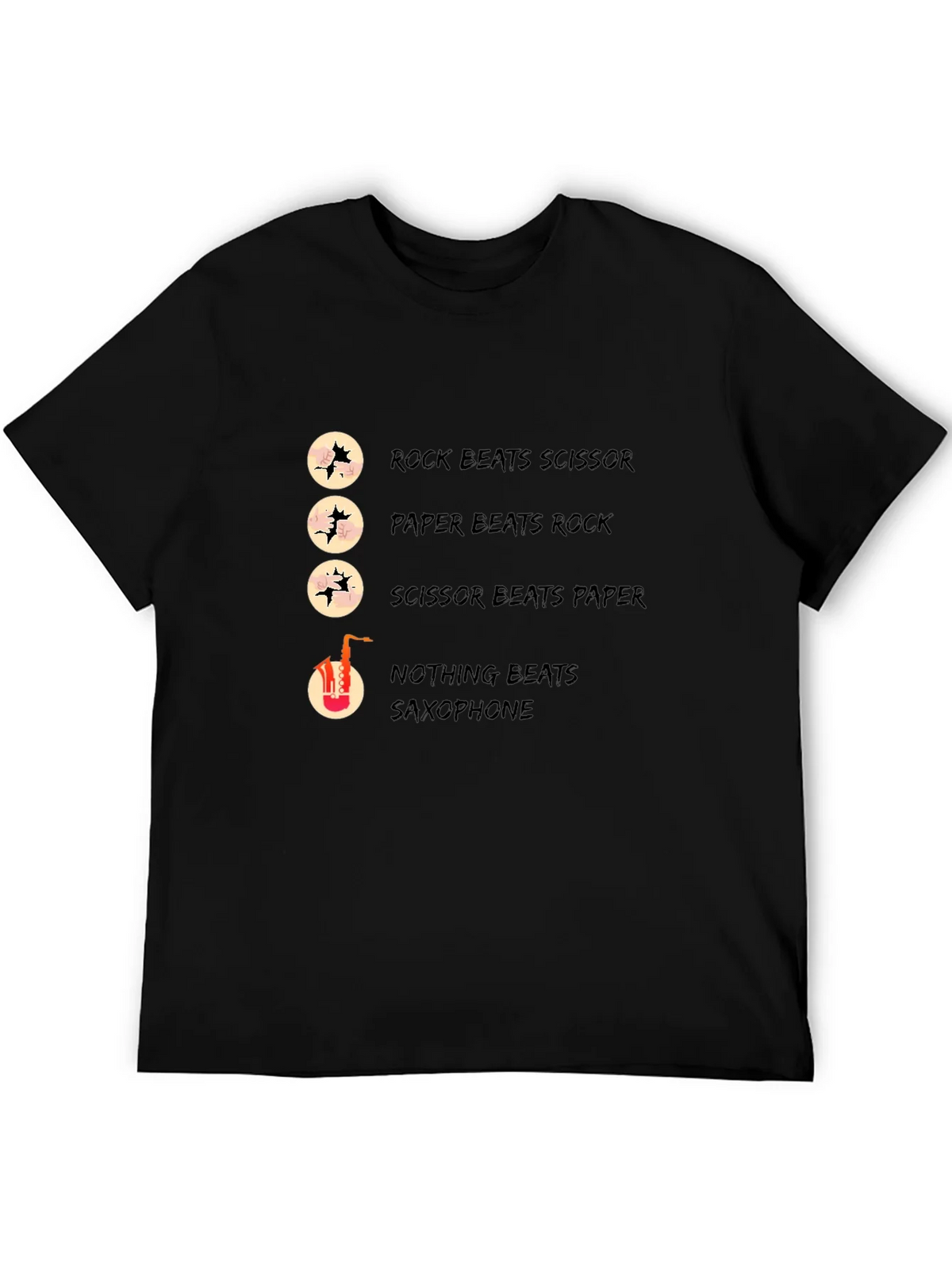Rock Paper Scissors Saxophone Graphic T-Shirt product image 5