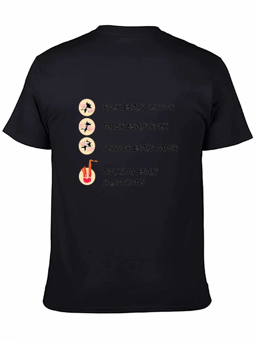 Rock Paper Scissors Saxophone Graphic T-Shirt product image 4