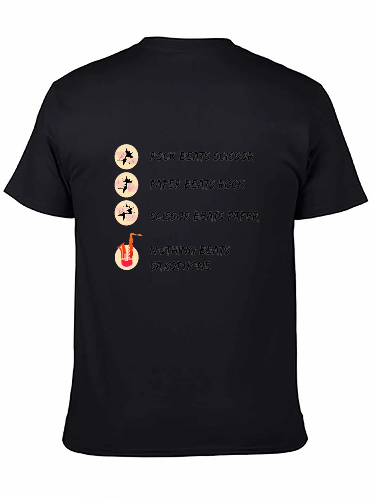 Rock Paper Scissors Saxophone Graphic T-Shirt product image 4