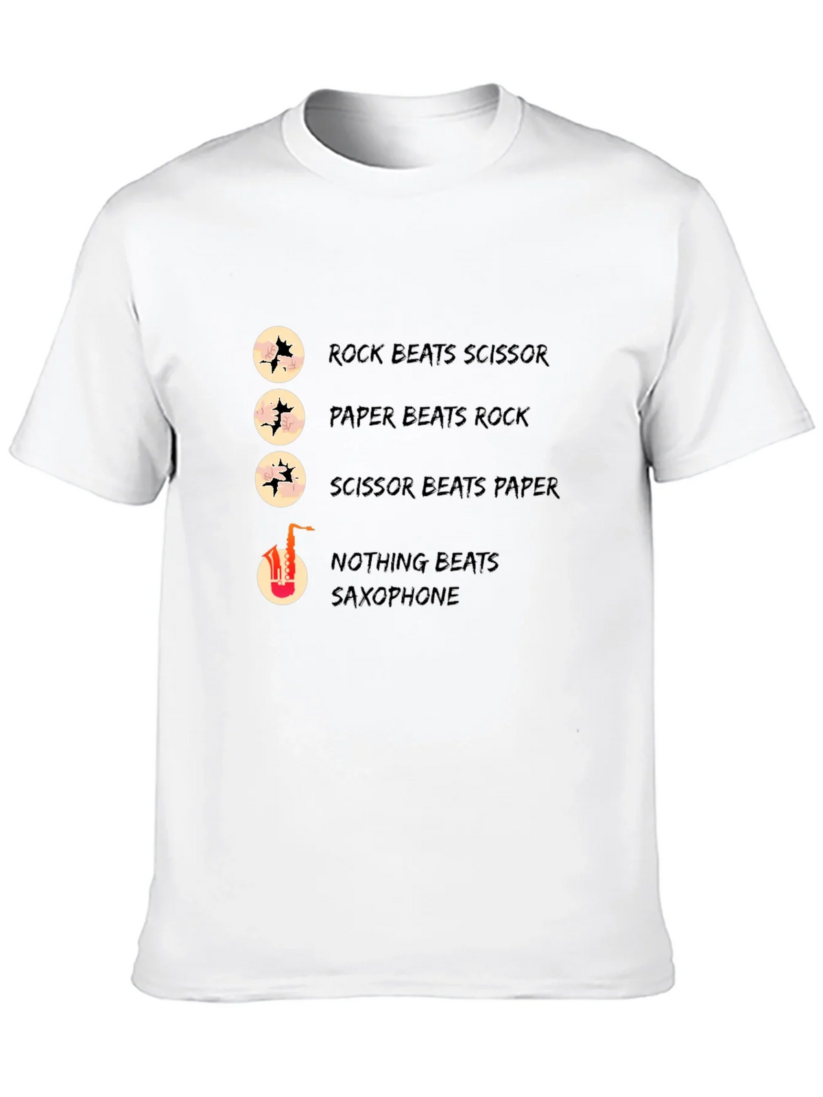Rock Paper Scissors Saxophone Graphic T-Shirt product image 9