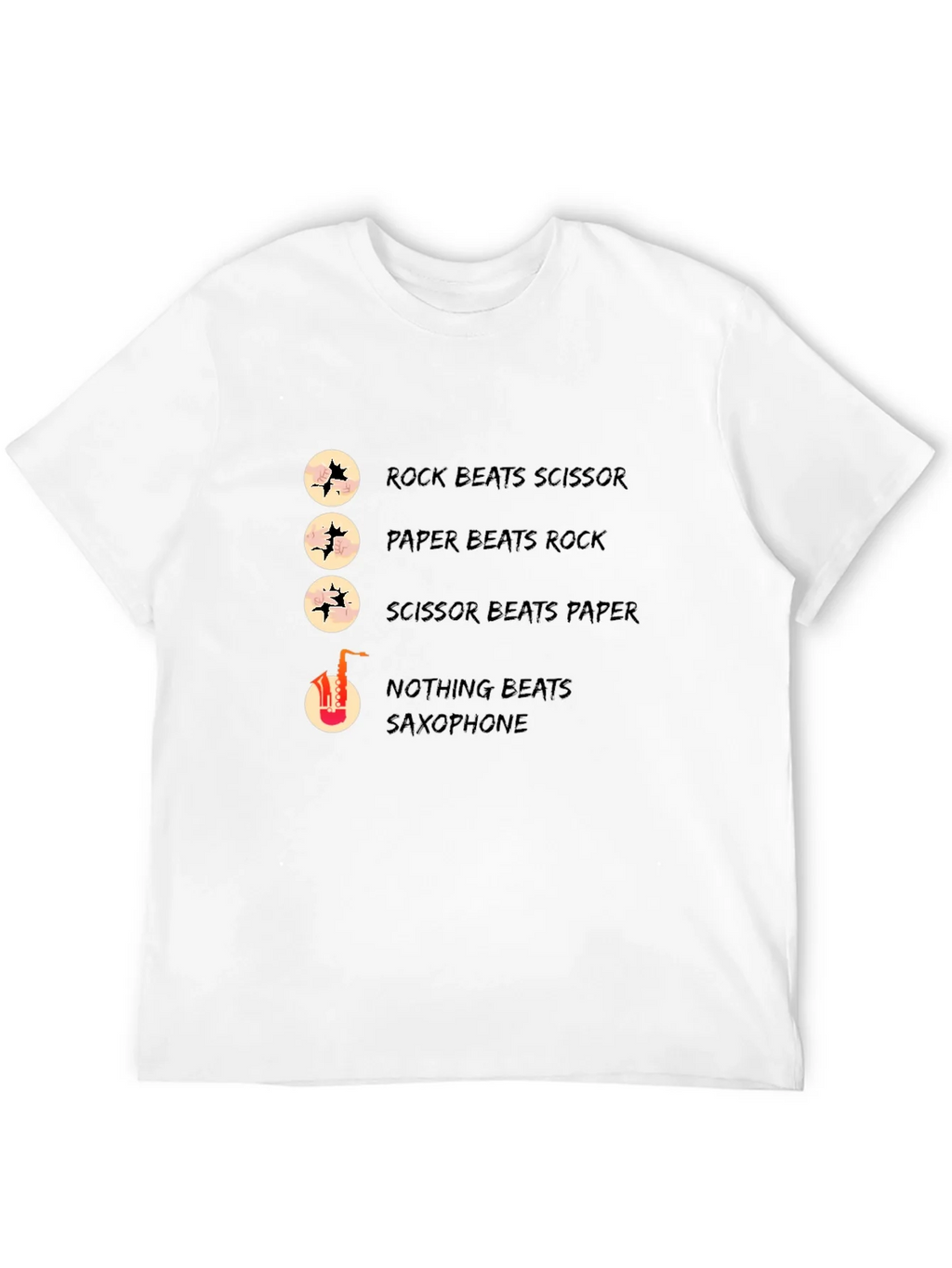 Rock Paper Scissors Saxophone Graphic T-Shirt product image 11