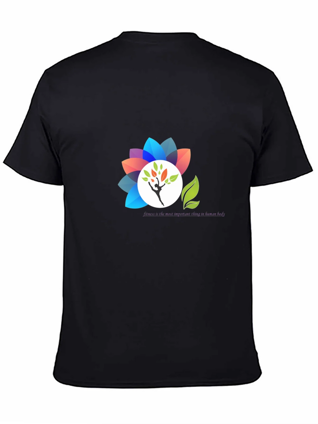 Black T-Shirt with Floral Design product image 4