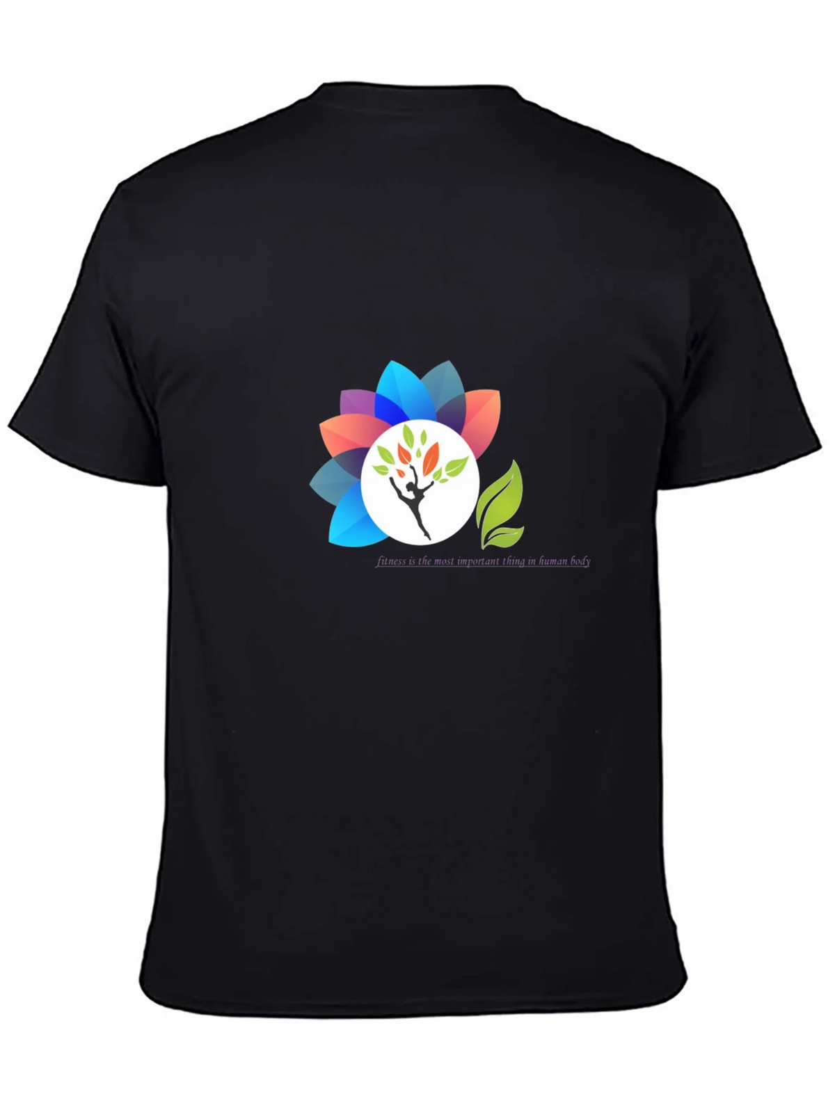 Black T-Shirt with Floral Design product image 4