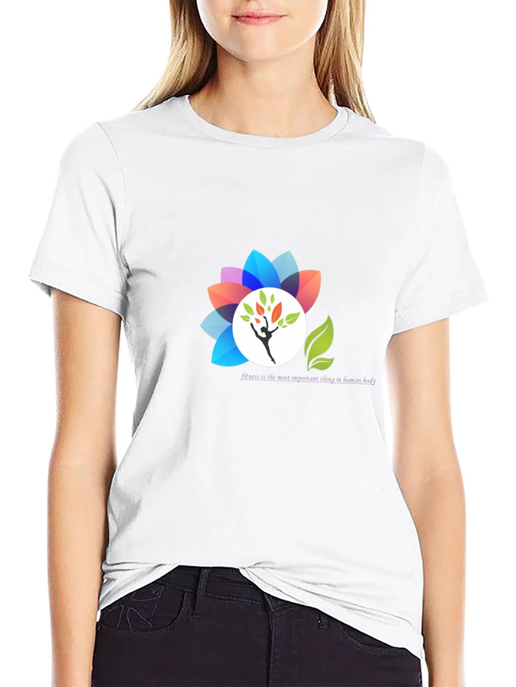 Black T-Shirt with Floral Design product image 8