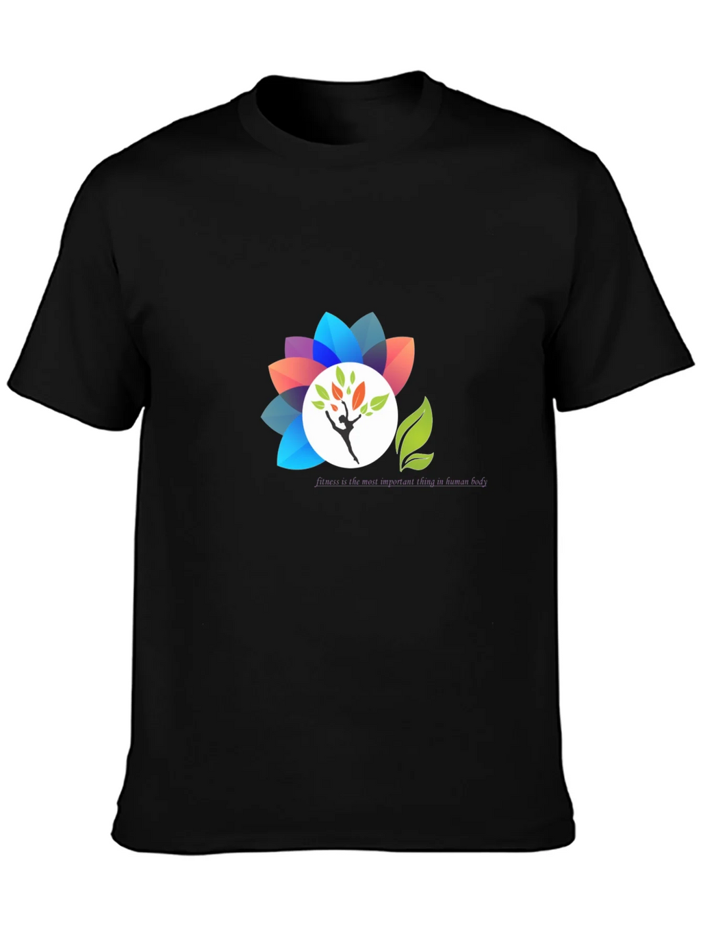 Black T-Shirt with Floral Design product image 3