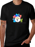 Black T-Shirt with Floral Design product image 1