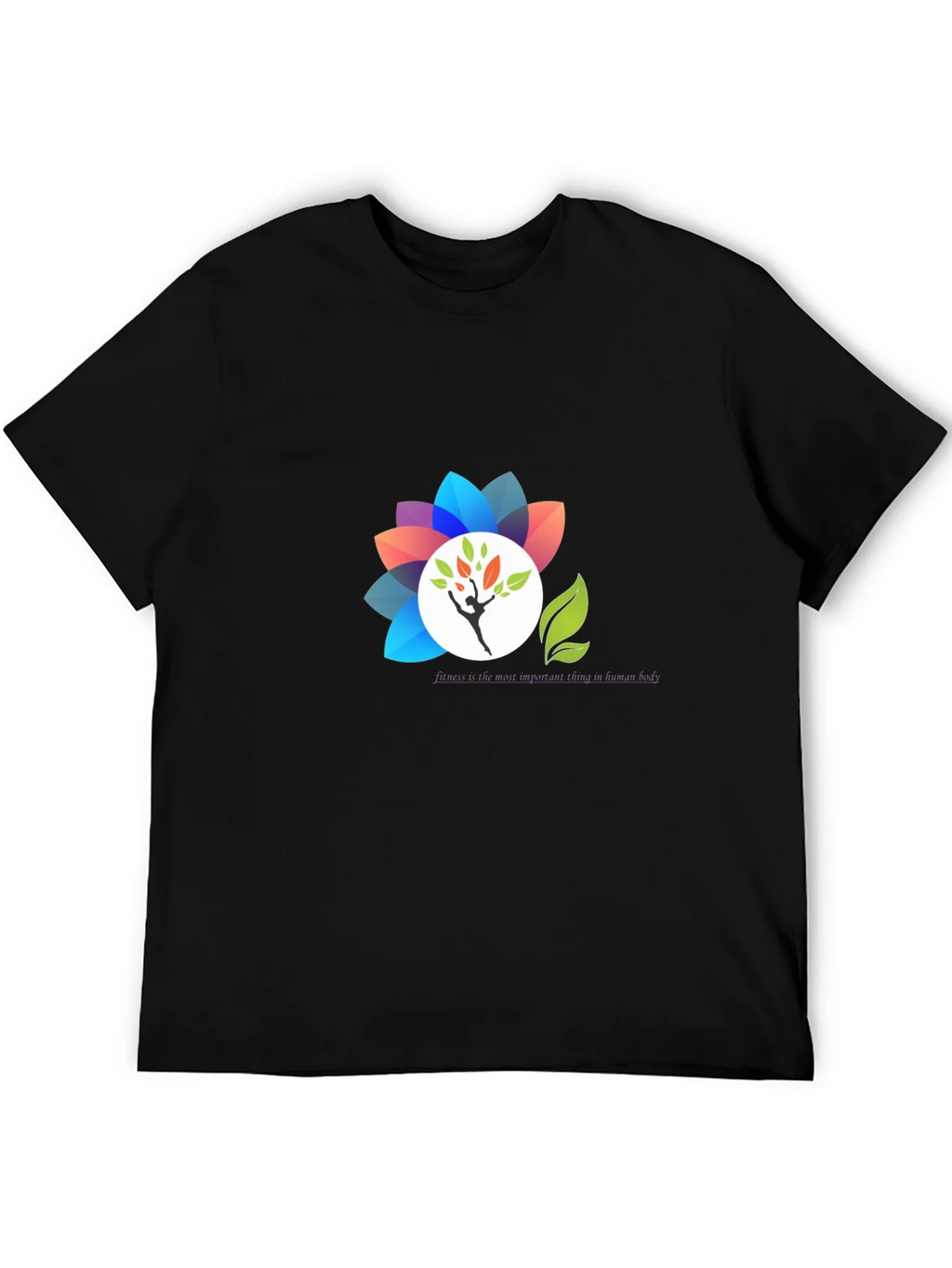 Black T-Shirt with Floral Design product image 5