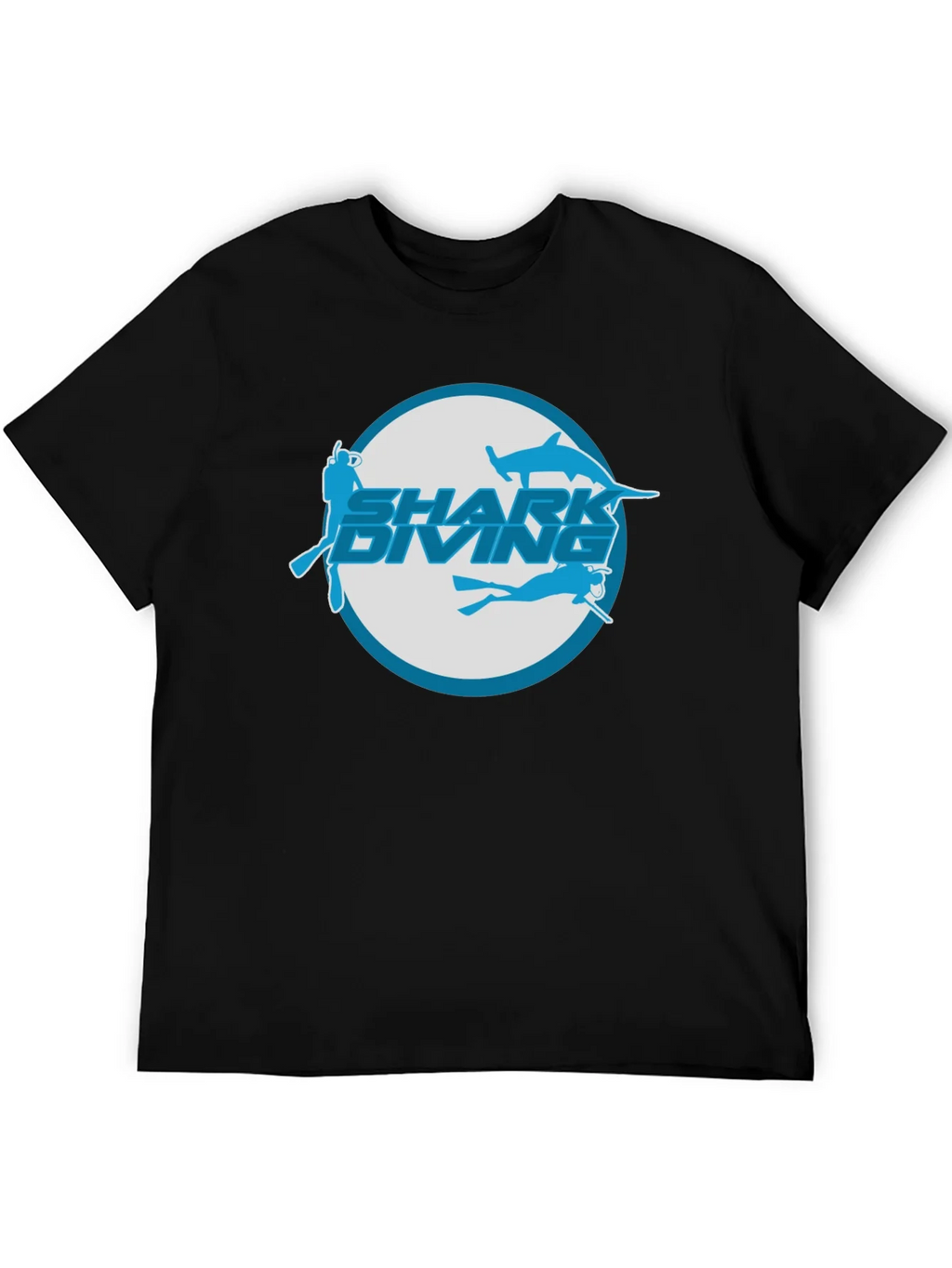 Shark Diving T-Shirt - Black Cotton Tee product image 4