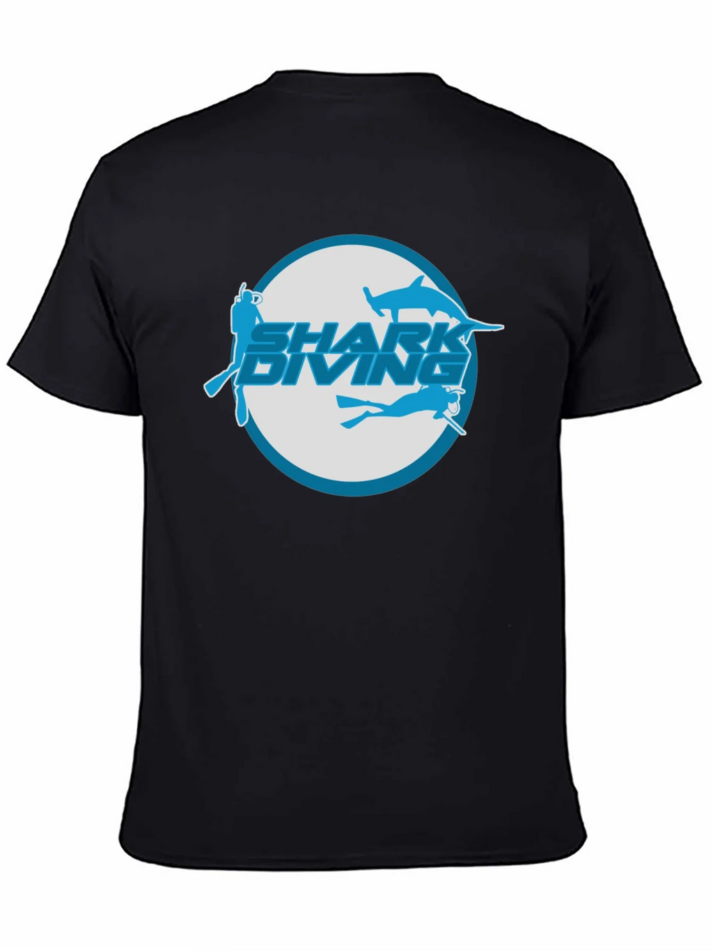 Shark Diving T-Shirt - Black Cotton Tee product image 3