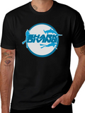 Shark Diving T-Shirt - Black Cotton Tee product image 1