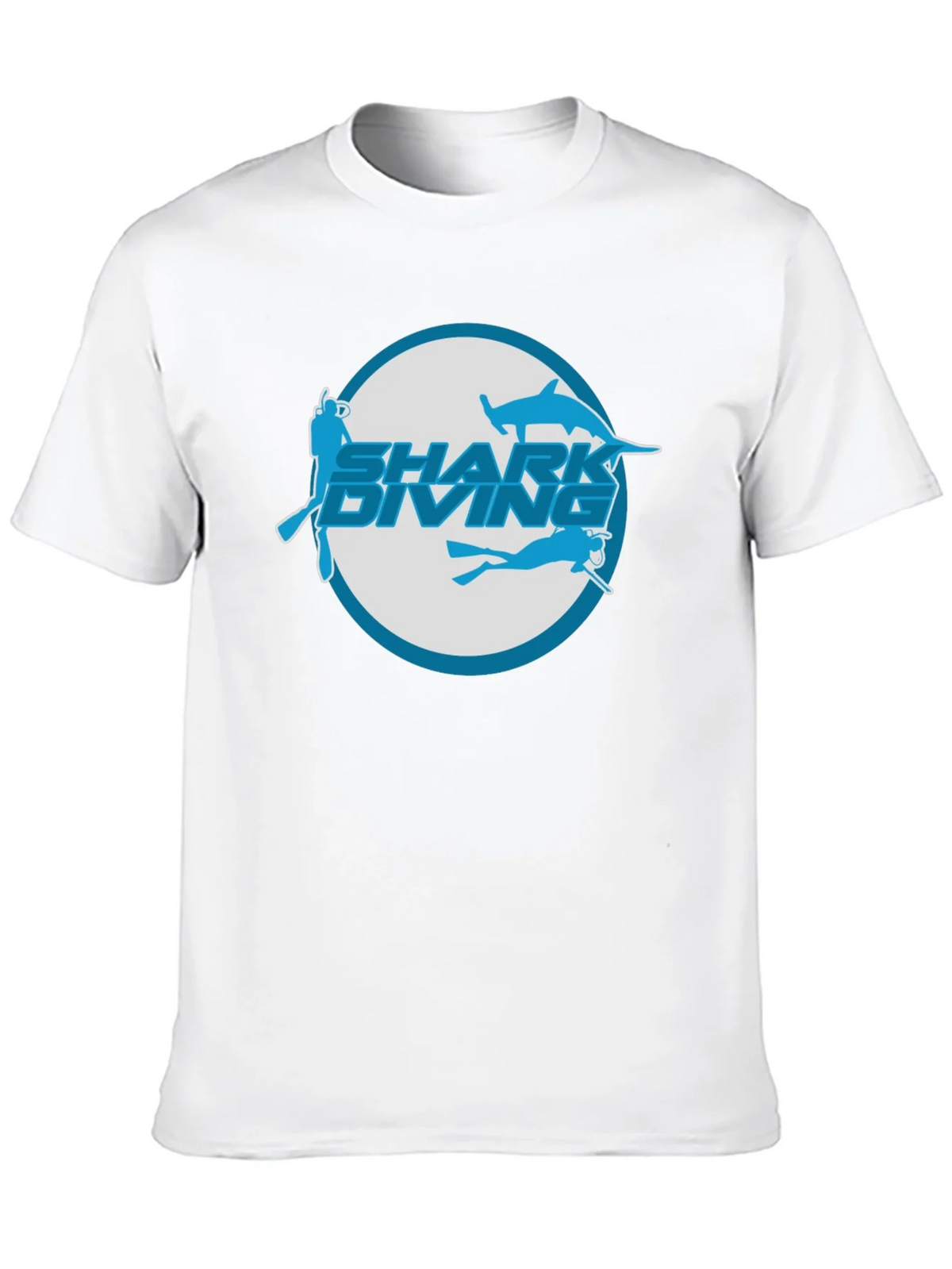 Shark Diving T-Shirt - Black Cotton Tee product image 8
