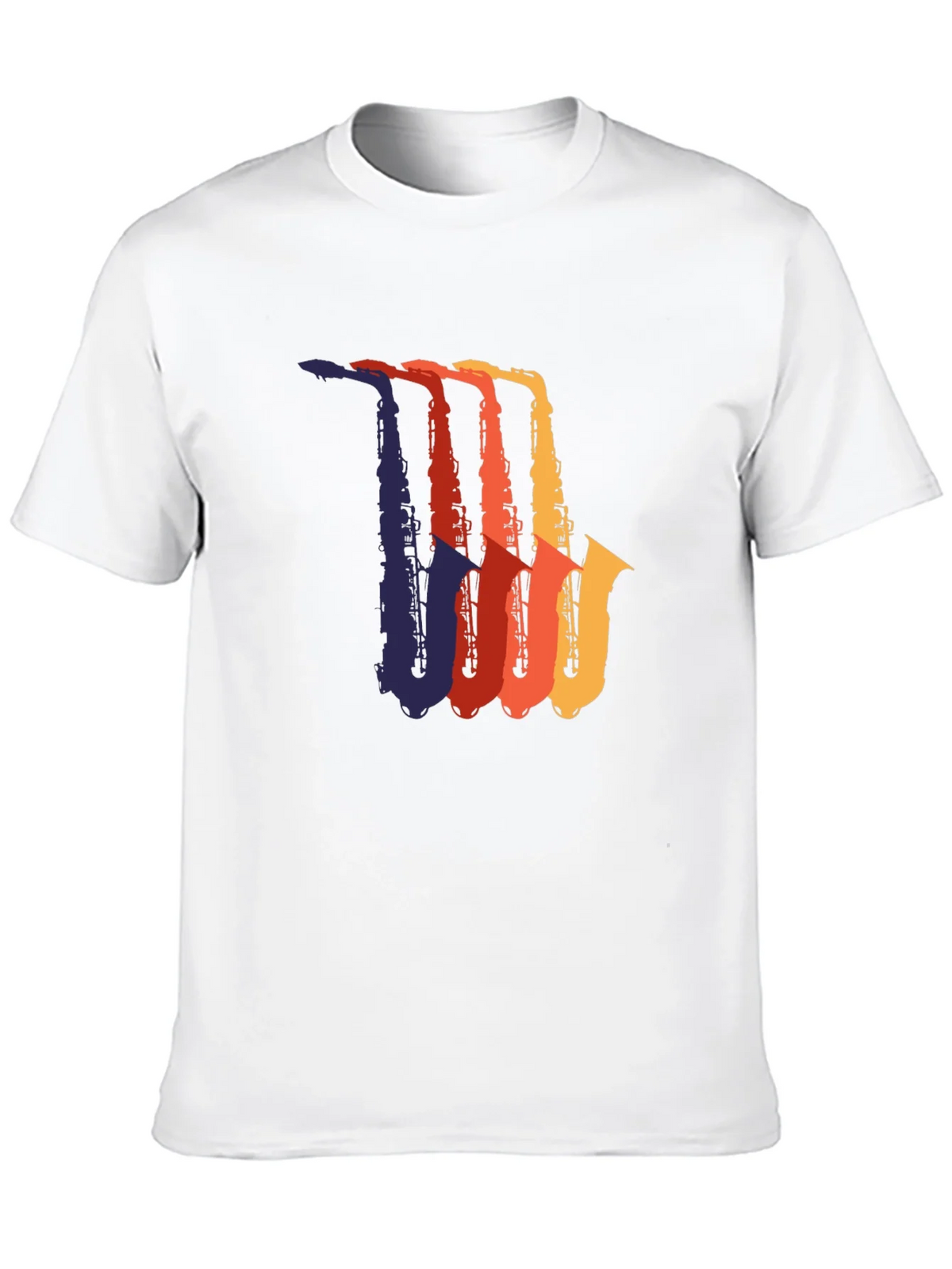 Retro Saxophone Graphic Tee - Black Cotton T-Shirt product image 5
