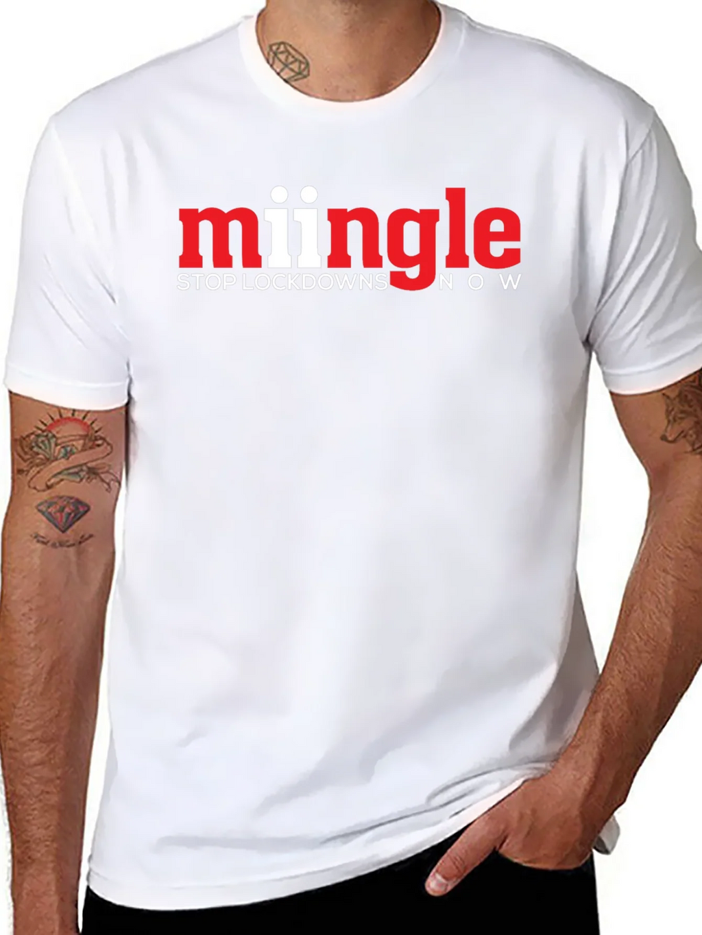 Mingle Stop Lockdowns Now Black T-Shirt product image 7