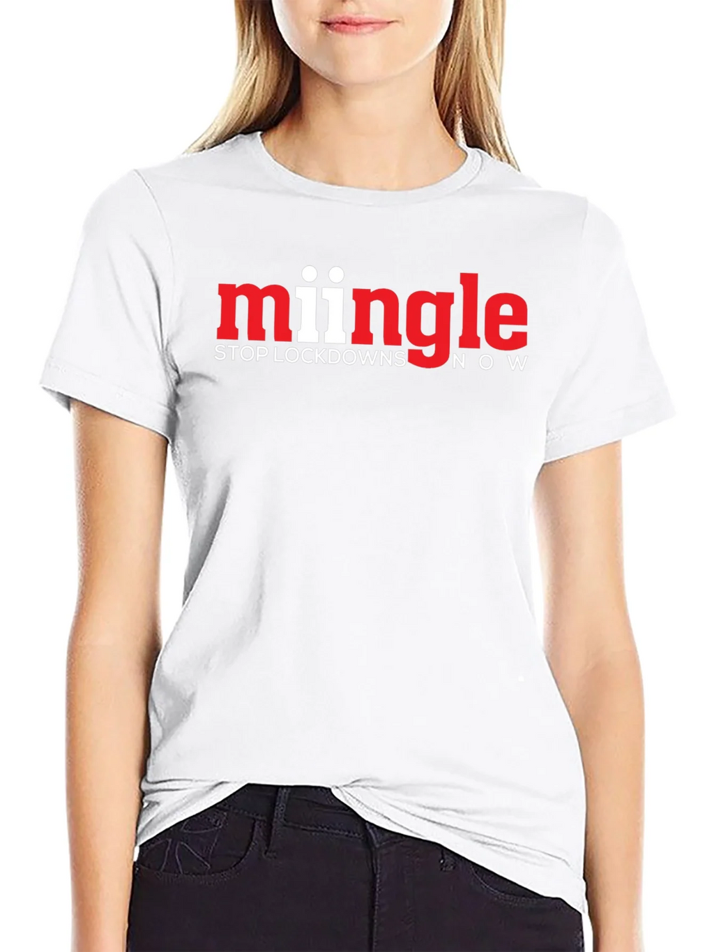 Mingle Stop Lockdowns Now Black T-Shirt product image 8