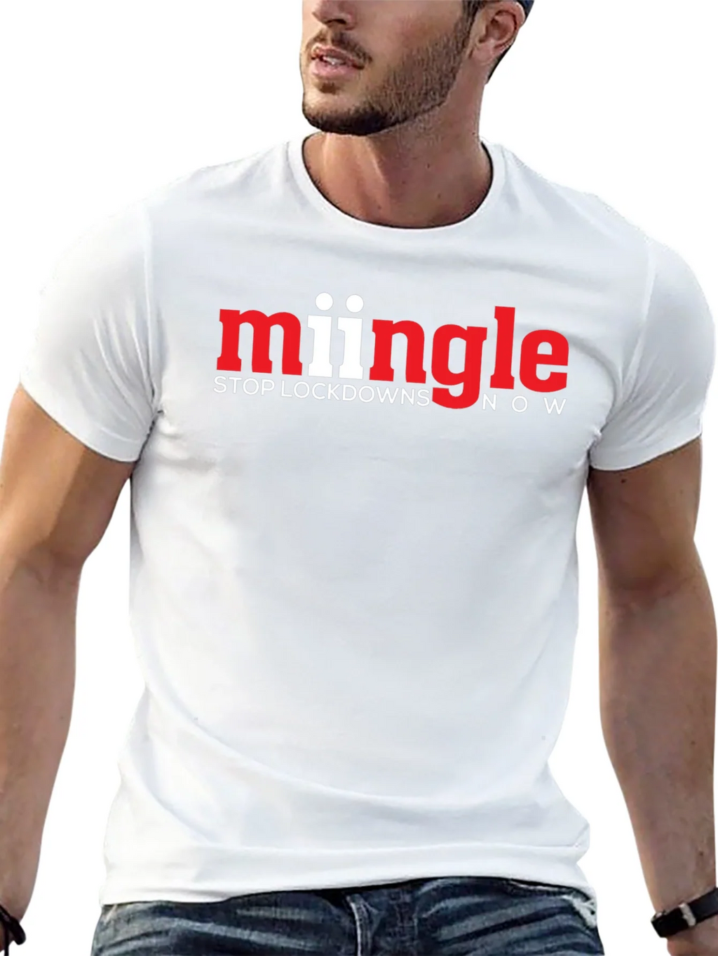 Mingle Stop Lockdowns Now Black T-Shirt product image 12