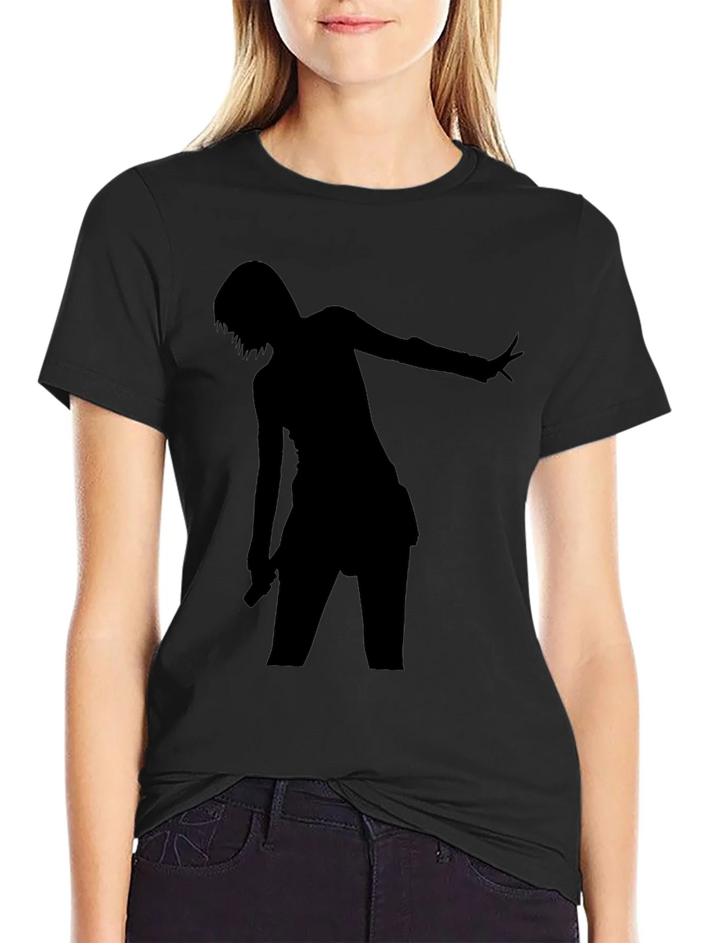 Silhouette Graphic Tee - Black Cotton Comfort Fit product image 2
