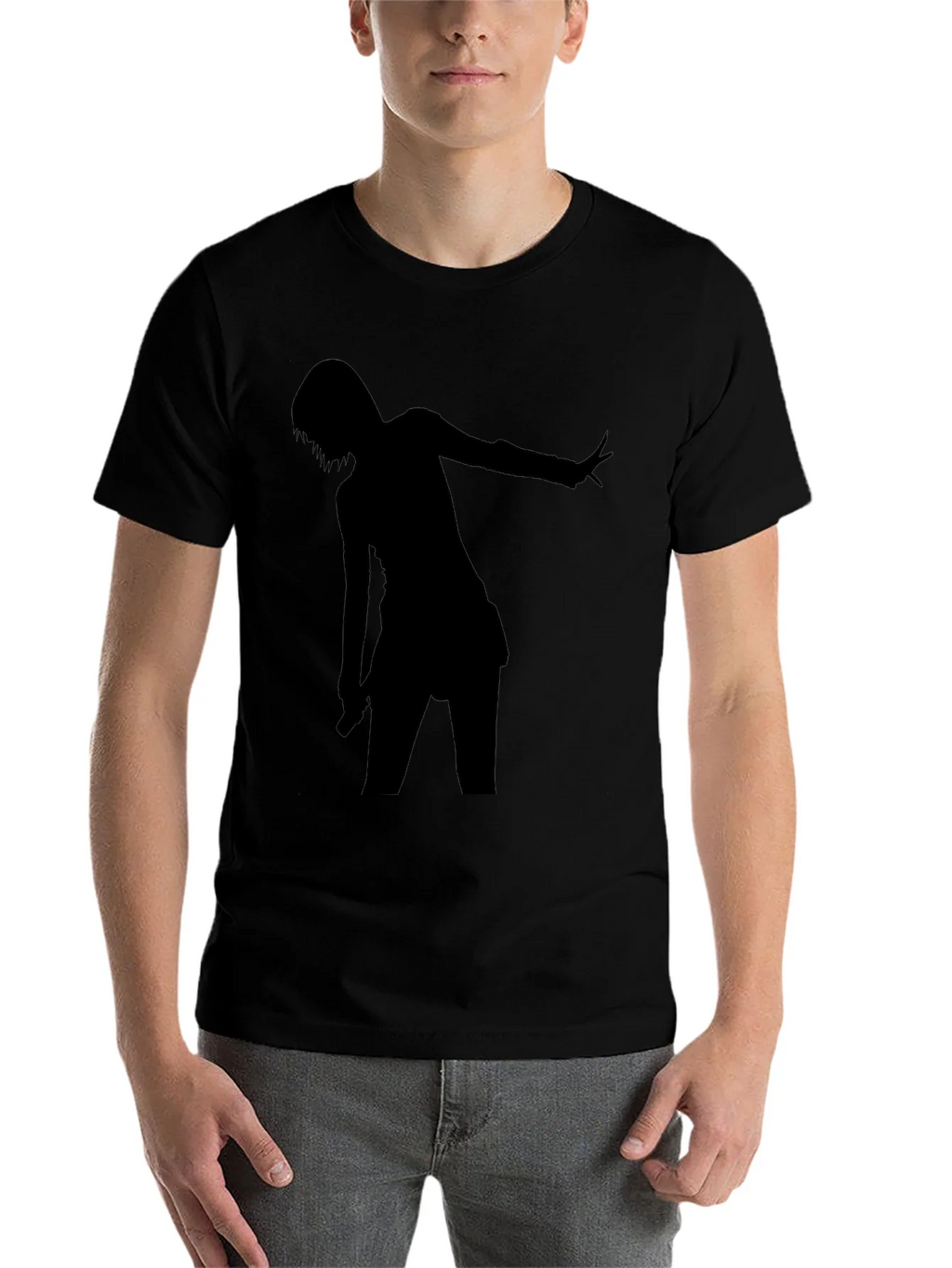 Silhouette Graphic Tee - Black Cotton Comfort Fit product image 4