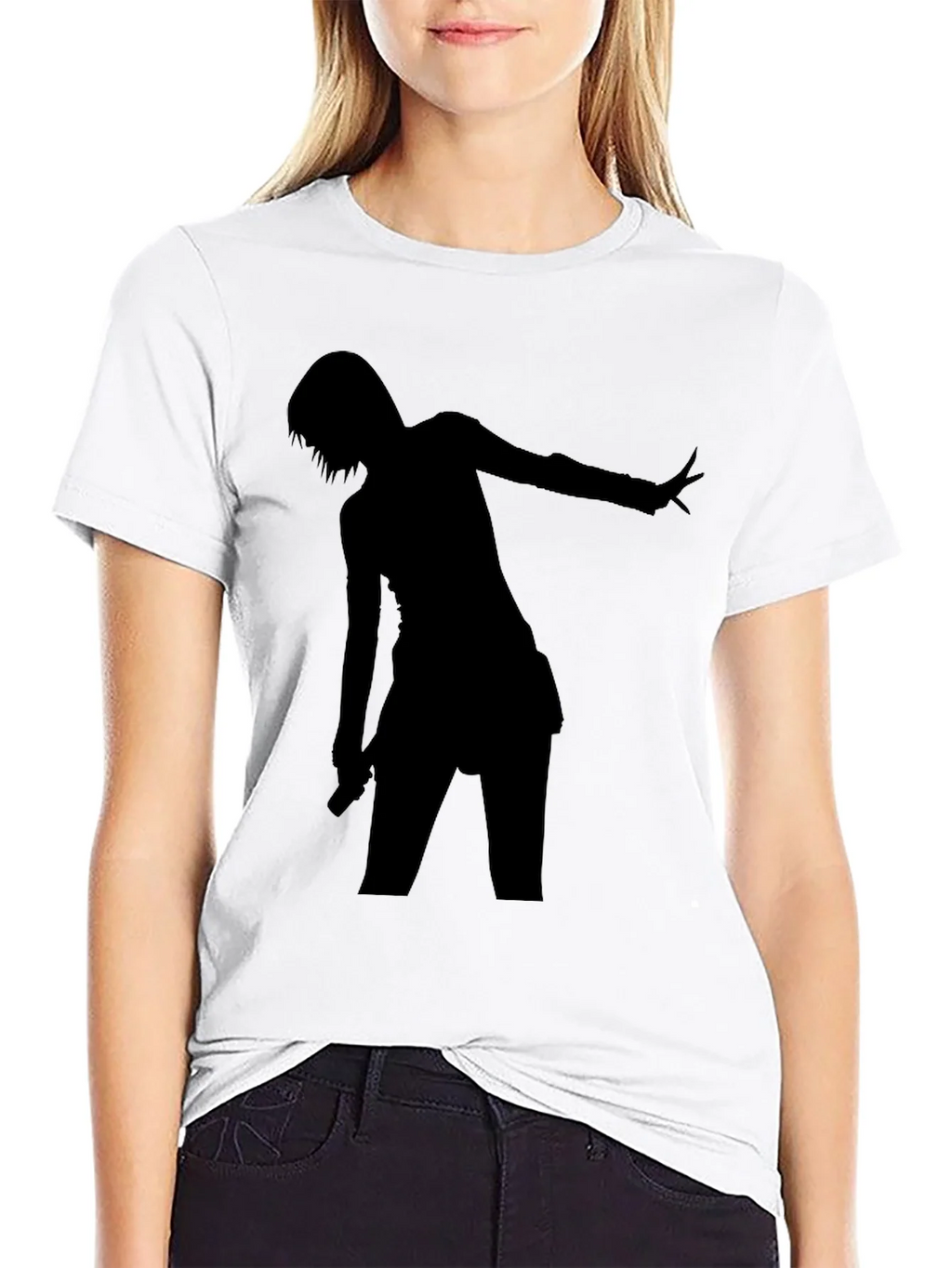Silhouette Graphic Tee - Black Cotton Comfort Fit product image 8