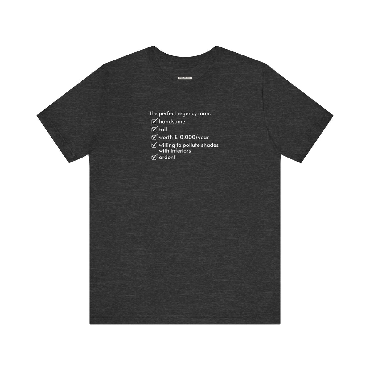 The Perfect Regency Man Checklist T-Shirt (Jane Austen) product image 11