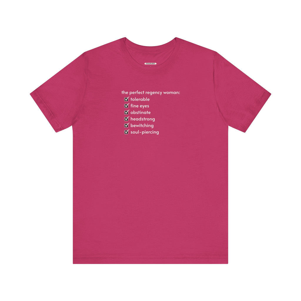 The Perfect Regency Woman Checklist T-Shirt (Jane Austen) product image 14