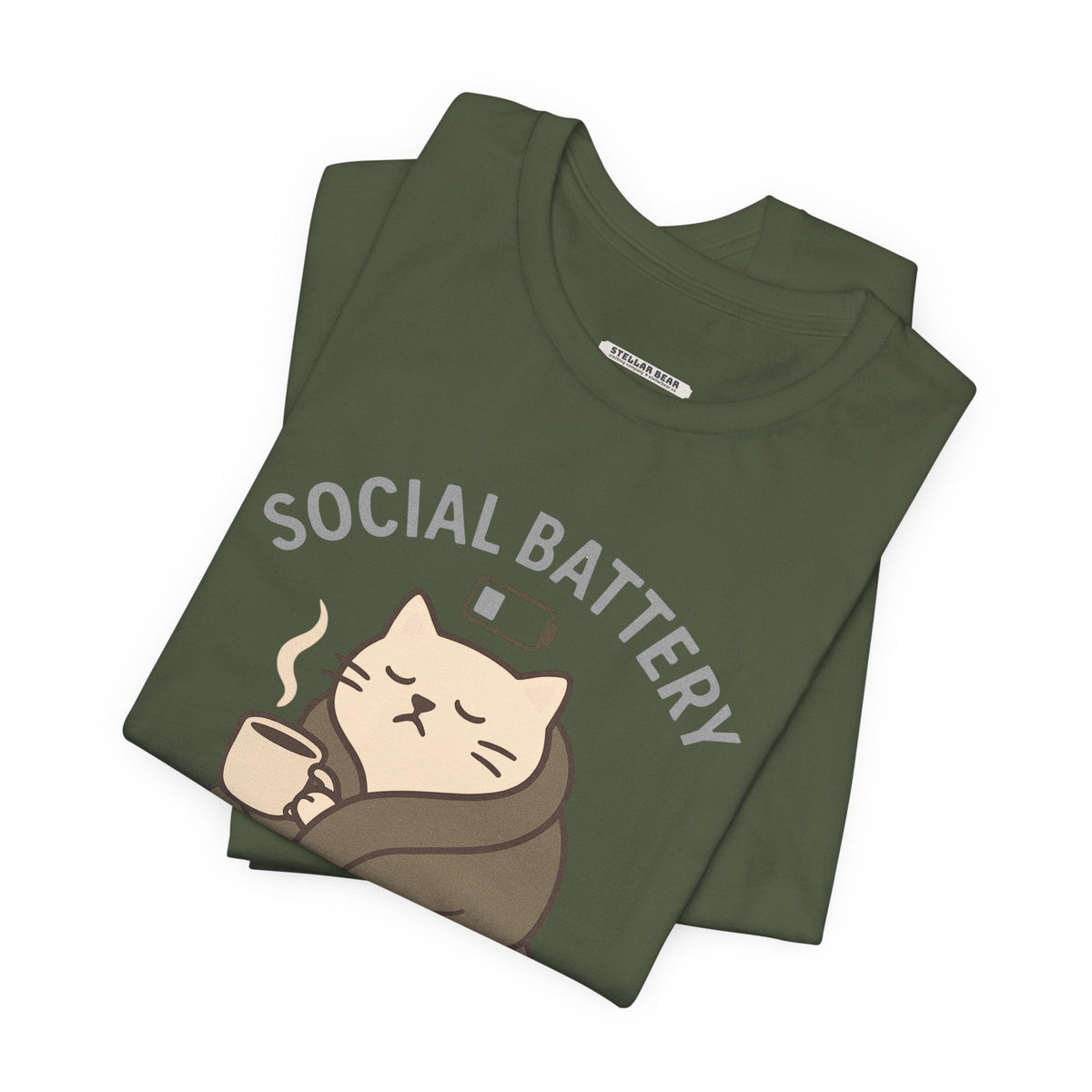 Social Battery 1% Cat Graphic T-Shirt product image 2