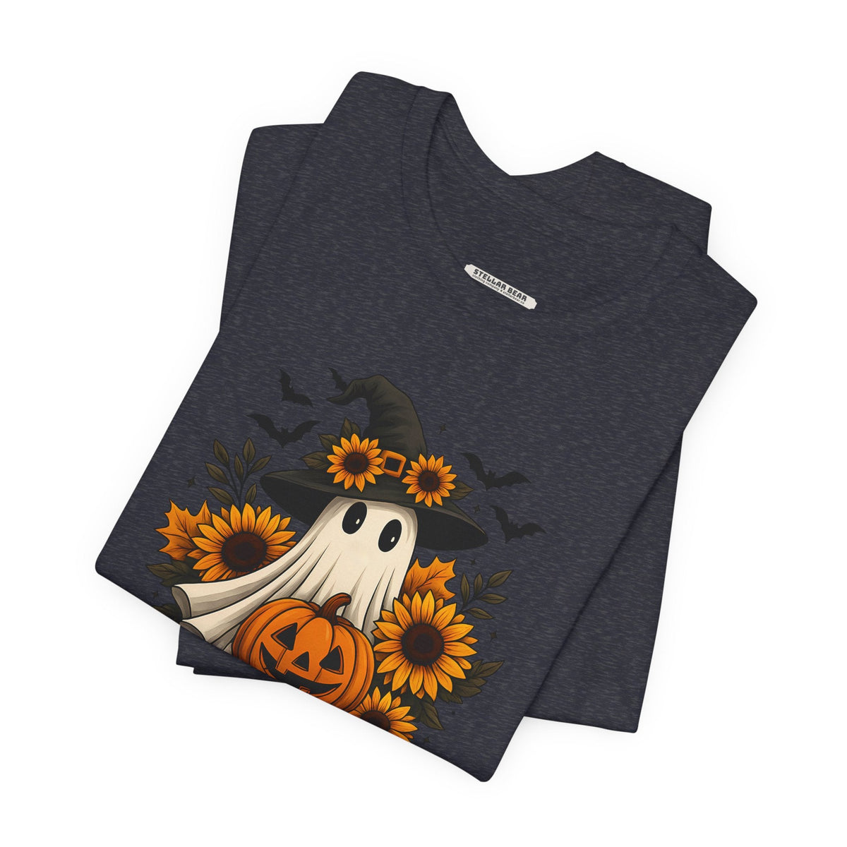 Ghost Witch, Sunflowers &Pumpkin Graphic T-Shirt product image 5