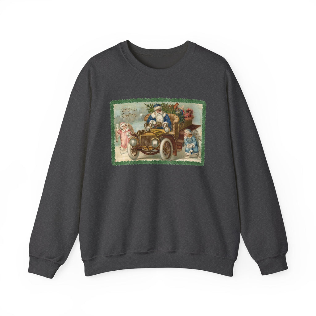 Snowball Fighting Angels with Santa 1900s Vintage Graphic product image 5