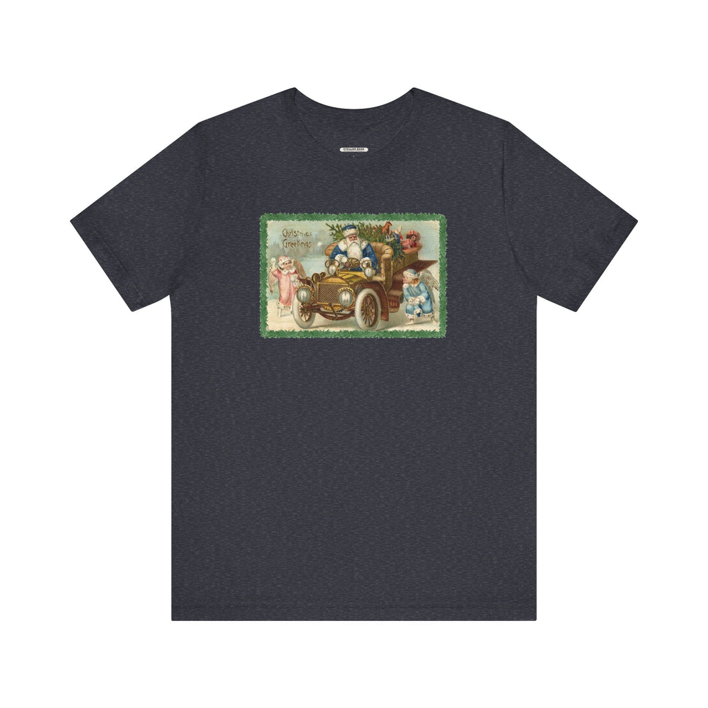 Snowball Fighting Angels with Santa 1900s Vintage Graphic product image 10