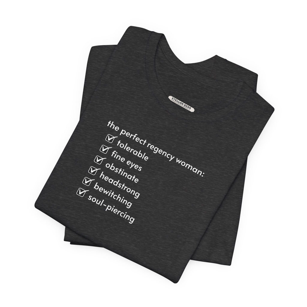 The Perfect Regency Woman Checklist T-Shirt (Jane Austen) product image 1