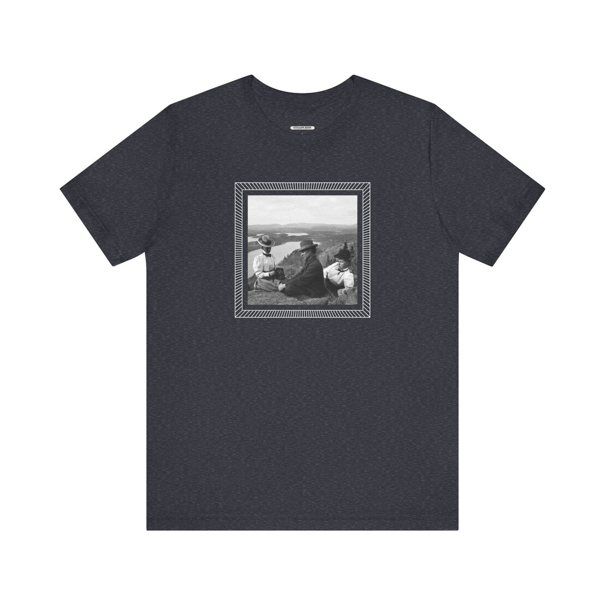 Friends on a Hill with a Camera 1899 Vintage Graphic T-Shirt product image 7