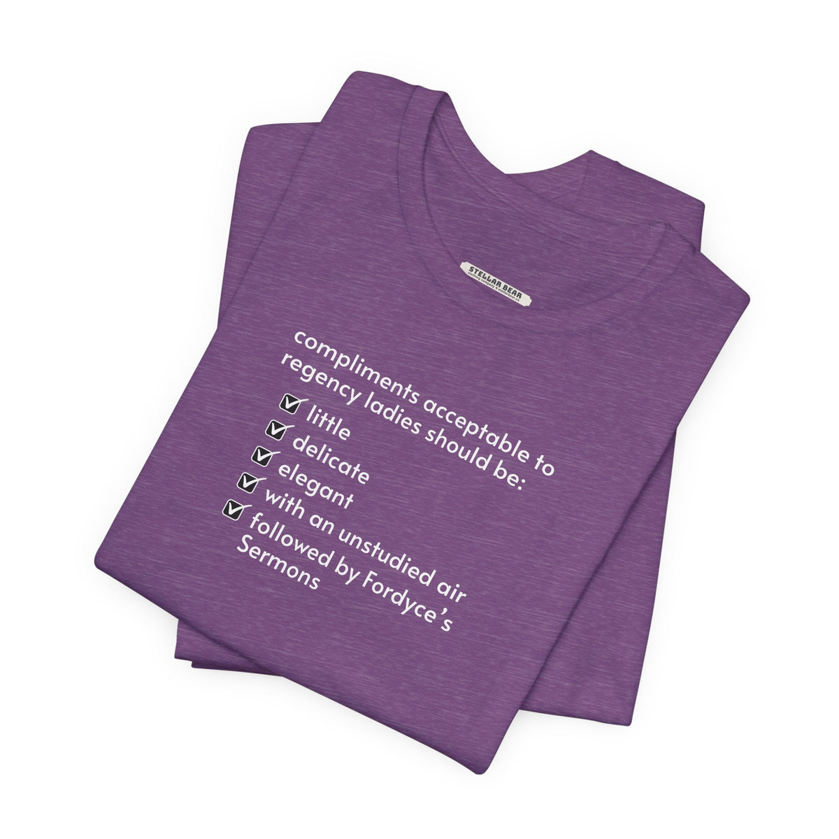 Compliments Acceptable to Regency Ladies Checklist T-Shirt product image 5