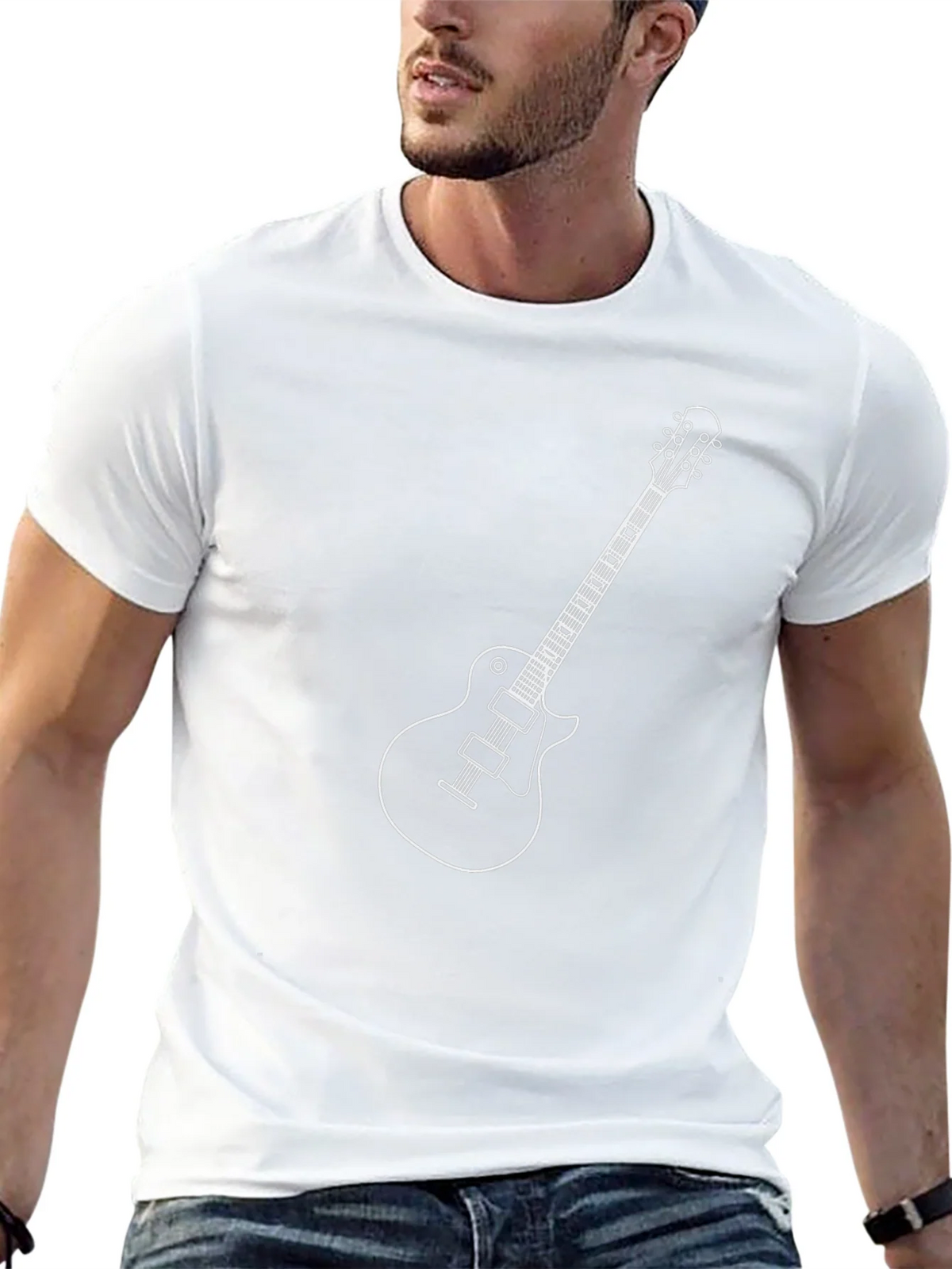 Electric Guitar Graphic Tee - Black Cotton T-Shirt product image 12