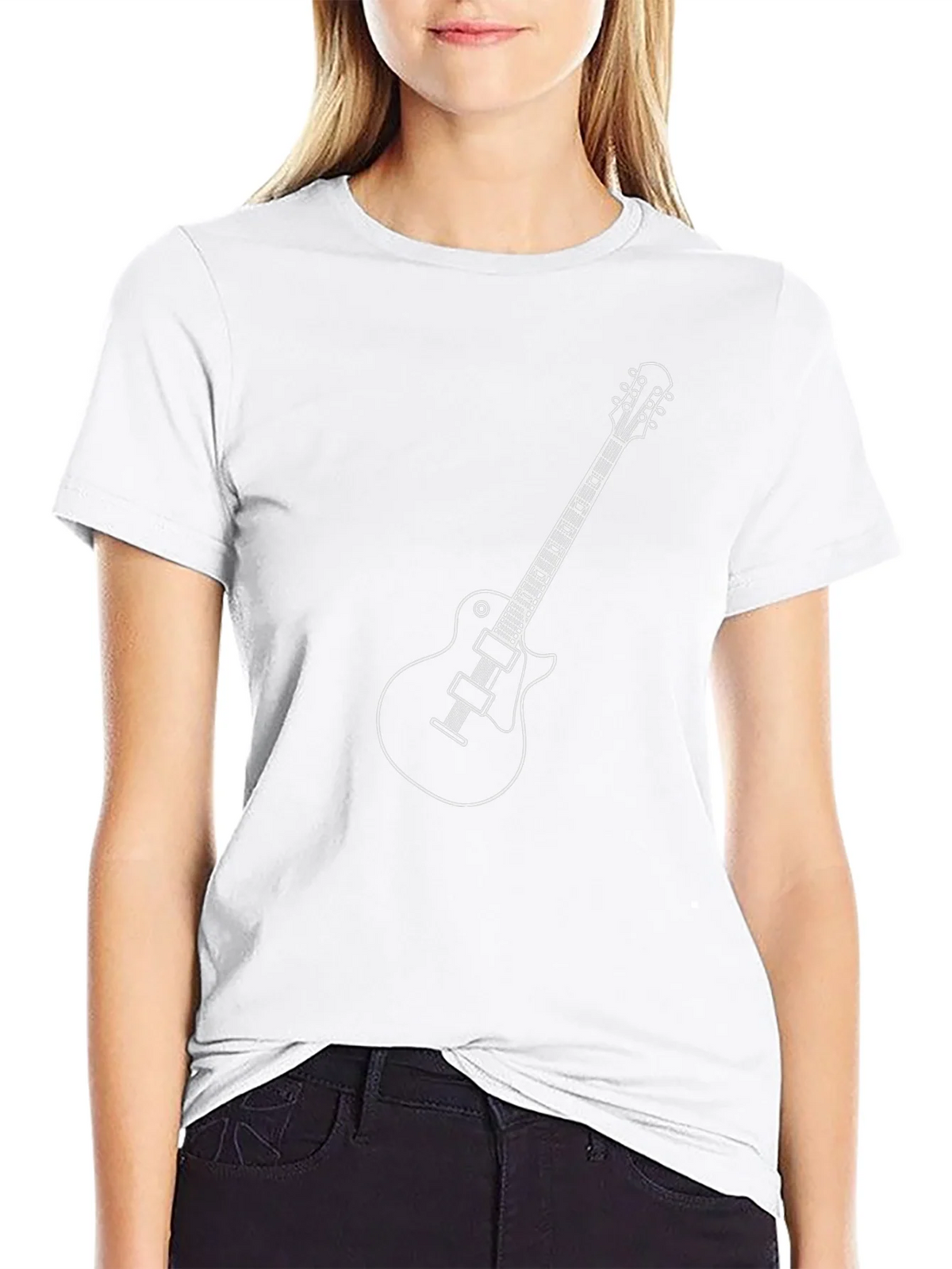 Electric Guitar Graphic Tee - Black Cotton T-Shirt product image 8