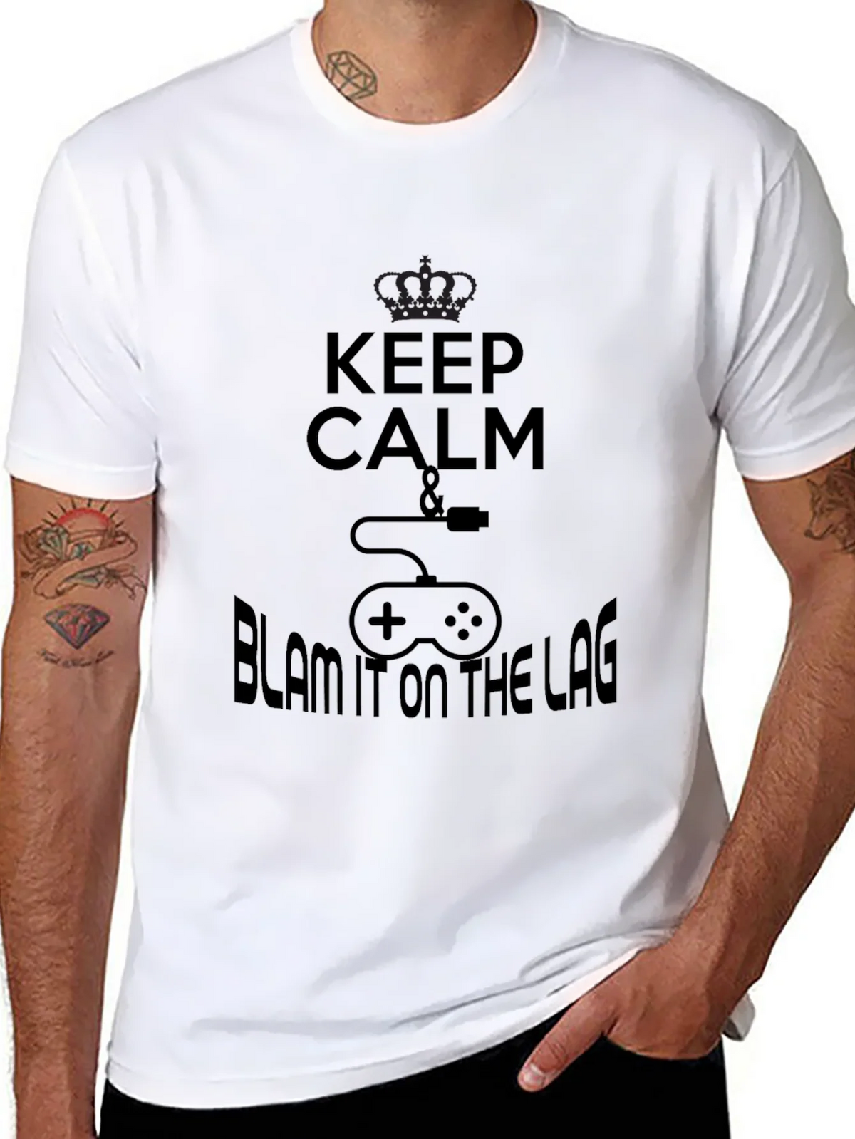 Keep Calm & Blame the Lag Black T-Shirt product image 6