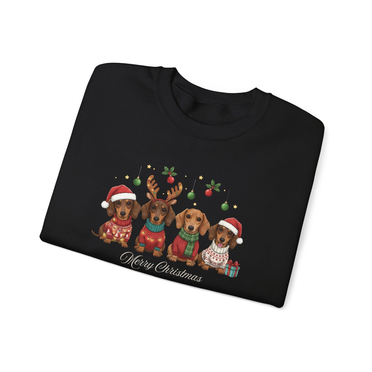 Dachshund Merry Christmas Graphic Sweatshirt product image 5