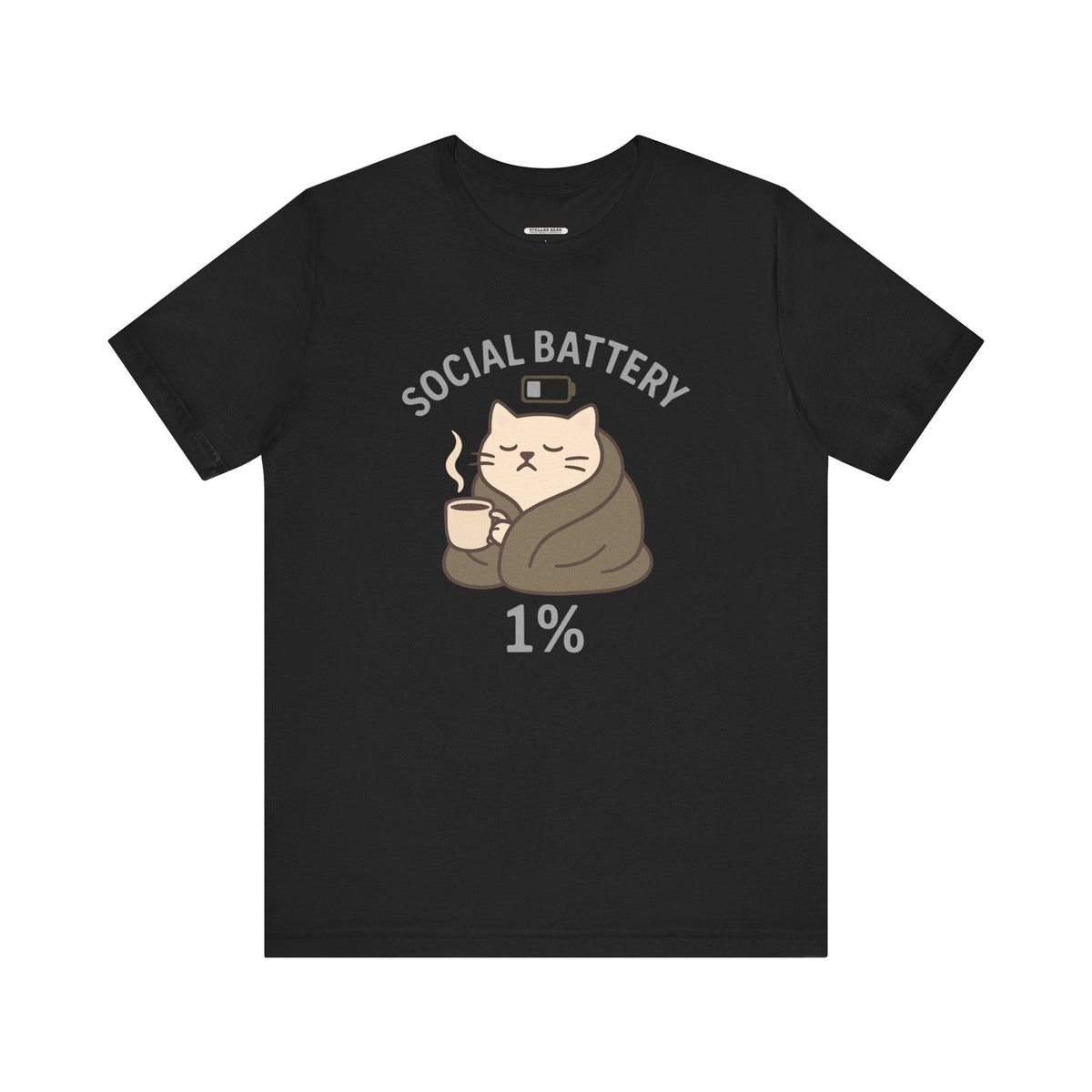 Social Battery 1% Cat Graphic T-Shirt product image 10