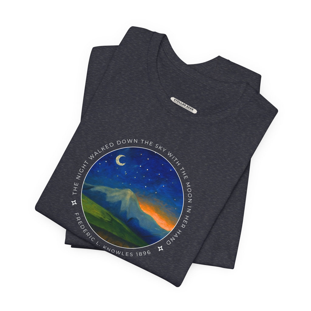 The Night Walked Down Sky Graphic Quote T-Shirt (Fredric L. product image 2