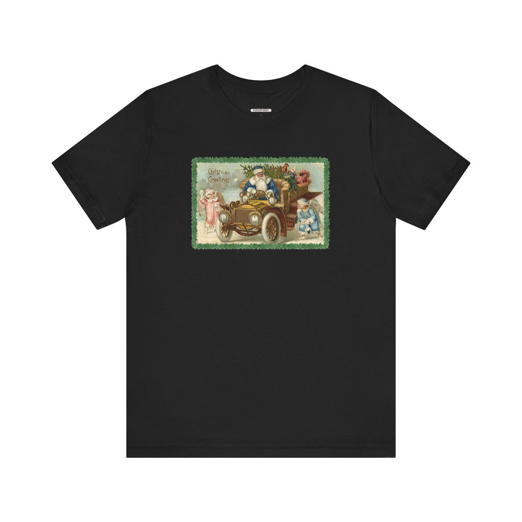 Snowball Fighting Angels with Santa 1900s Vintage Graphic product image 6